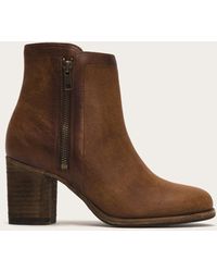 frye addie double zip cognac