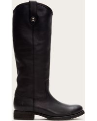 frye molly button tall cognac