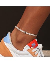 The GLD Shop Micro Diamond Prong Anklet - White Gold - Multicolor