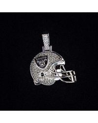 Chicago Bears Helmet Pendant, 14K White - The GLD Shop