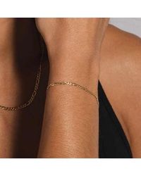 The GLD Shop 10k Solid Gold Figaro Bracelet (2mm) - Metallic