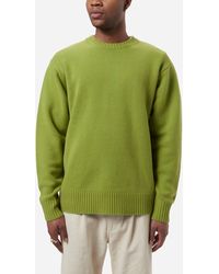 Adsum Wool Recycled Merino Crewneck in Light Olive (Green) for Men 