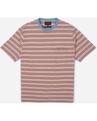 Beams Plus Nep Border Stripe Pocket T-shirt - Multicolour