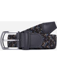 Faherty Brand Leather Anderson's Woven Belt in Light Blue/White/Khaki ...