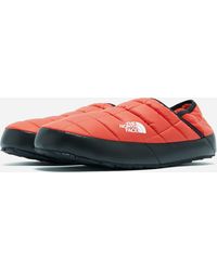 north face slippers red