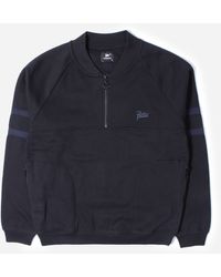 PATTA Half Zip Crew Neck Sweatshirt - Blue