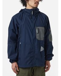 and wander Breathe Rip Hooded Jacket - Blue