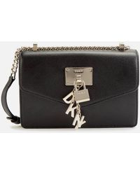 DKNY Elissa Small Shoulder Flap Bag - Black