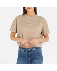 Calvin Klein - Monologo Cotton-jersey T-shirt - Lyst