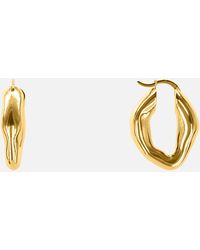 OMA THE LABEL - The Mira 18 Karat Gold-plated Hoop Earrings - Lyst