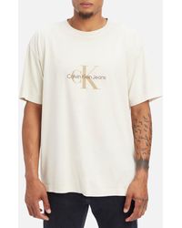 Calvin Klein - Monologo Cotton-blend Mineral Dye T-shirt - Lyst
