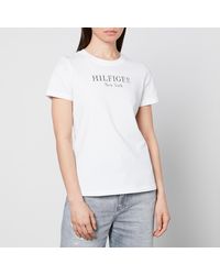 Tommy Hilfiger - Foil Logo Cotton-jersey T-shirt - Lyst