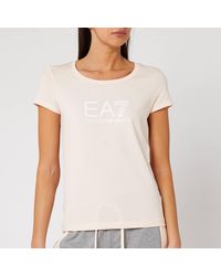 EA7 - Shiny Logo Tshirt - Lyst
