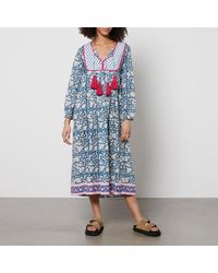 SZ Blockprints - Kitty Floral-print Cotton-poplin Dress - Lyst