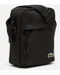 Lacoste Logo-appliquéd Canvas Messenger Bag - Black
