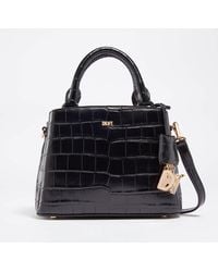 DKNY - Paige Croc-effect Leather Crossbody Satchel Bag - Lyst