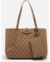 Guess - Eco Brenton Monogram Faux Leather Tote Bag - Lyst