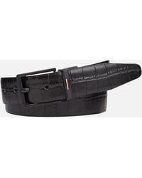 Tommy Hilfiger - Business Croc-effect Leather Reversible Belt - Lyst