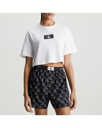 Calvin Klein Kids logo-embroidered cotton shorts - White