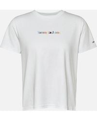 Tommy Hilfiger - Serif Linear Cotton-jersey T-shirt - Lyst
