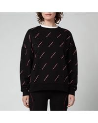 Karl Lagerfeld All Over Logo Sweatshirt - Black