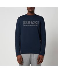 BOSS Green Salbo 1 Crewneck Sweatshirt in Brown for Men | Lyst