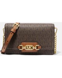 MICHAEL Michael Kors Small Heather Coated-canvas Bag - Brown