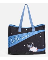 Radley - To The Moon And Back Again Large Cotton-canvas Tote Bag - Lyst