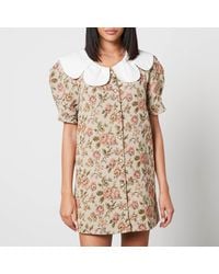 Sister Jane - Sunstone Tapestry Floral-embroidered Woven-blend Mini Dress - Lyst