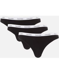 Calvin Klein - Modern Three-pack Logo Stretch-jersey Thongs - Lyst