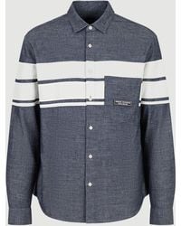 Armani Exchange - Colorblocked Stripe Chmbry Denim Shirt - Lyst