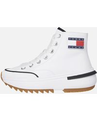 Tommy Hilfiger Mid Run Cheat Leather Hi-top Sneakers - White