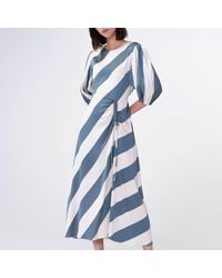 ALIGNE - Getson Humbug Stripe Satin Midi Dress - Lyst