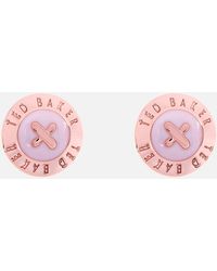 Ted Baker Eisley Enamel Mini Button Earrings - Pink