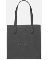 Ted Baker Icon Small Crosshatch Faux-leather Shopper - Black