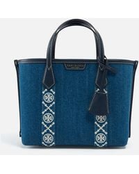 Tory Burch - Perry Denim Triple-compartment Small Tote Bag - Lyst