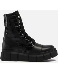 Alohas - Can Can Croc-effect And Smooth Leather Boots - Lyst