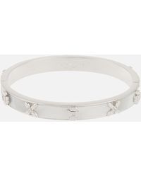 Kate Spade - Heritage Bloom Silver Plated Mother-Of-Pearl Bangle - Lyst