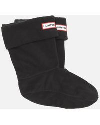 HUNTER Unisex Short Fleece Welly Socks - Black