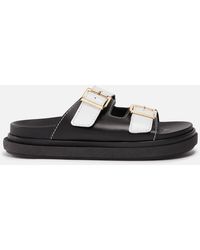Alohas - Buckle Strap Leather Sandals - Lyst