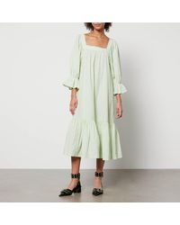 Stella Nova - Striped Cotton-poplin Tiered Midi Dress - Lyst