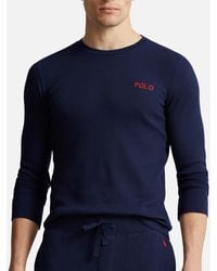 Polo Ralph Lauren - Cotton-Blend Waffle-Jersey Long Sleeve T-Shirt - Lyst
