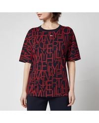 Tommy Sport Relaxed Aop Crew Neck T-shirt - Red