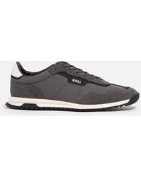 BOSS - BOSS Zayn Faux Suede and Shell Trainers - Lyst