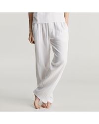 Calvin Klein - Textured Cotton-gauze Sleep Pants - Lyst