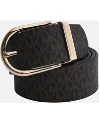 Michael Kors - Reversible Leather And Coated-canvas Belt - Lyst