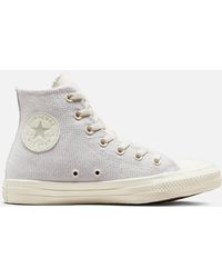 Converse All Star Hi Suede Trainers in Ash Grey Rose Gold (Gray) - Lyst