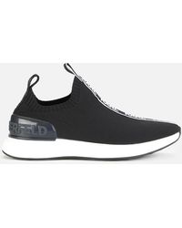 Calvin Klein Leather 30mm Umney Knit Sock Sneakers in Black/White (Black) |  Lyst
