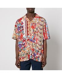 Wax London - Didcot Floral-print Satin-jersey Shirt - Lyst