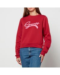 Guess - Logo-appliquéd Fleece-back Cotton-blend Jersey Sweatshirt - Lyst